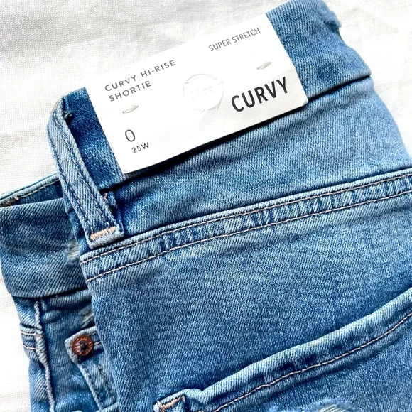 🦅 NWT American Eagle Curvy Hi-Rise Super-Stretch Shortie | Size 0/25W 🦅 - Picture 5 of 6